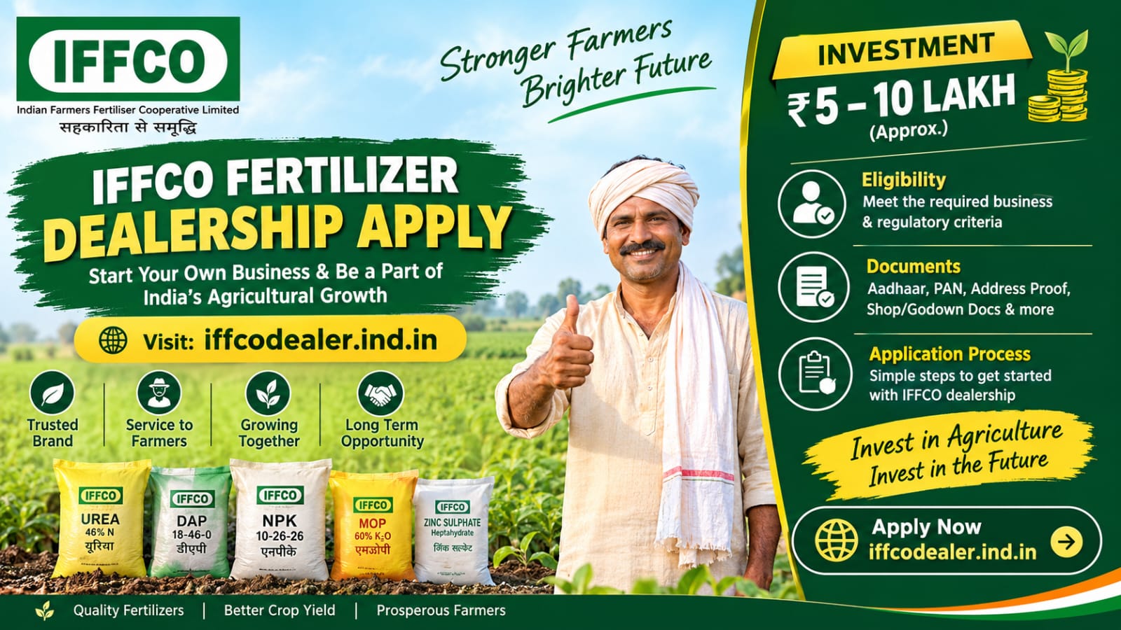 IFFCO Fertilizer Dealership Apply – Investment & Process